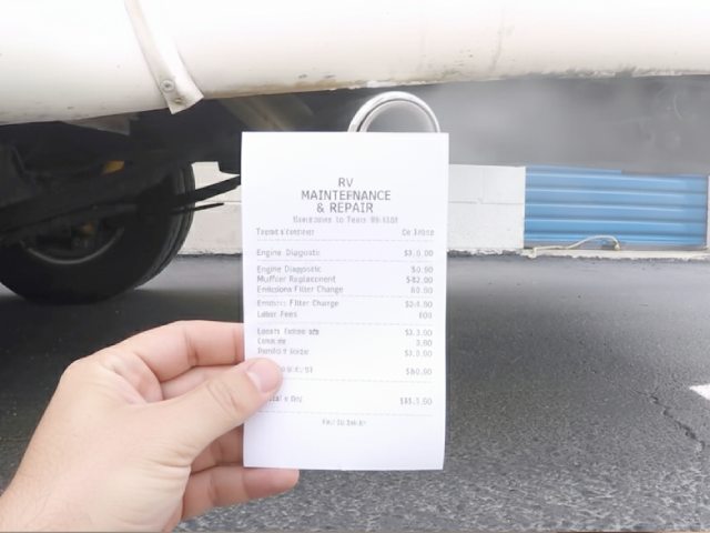 Environmental impact receipt on an RV