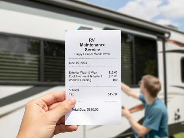 Maintenance cost receipt on an RV