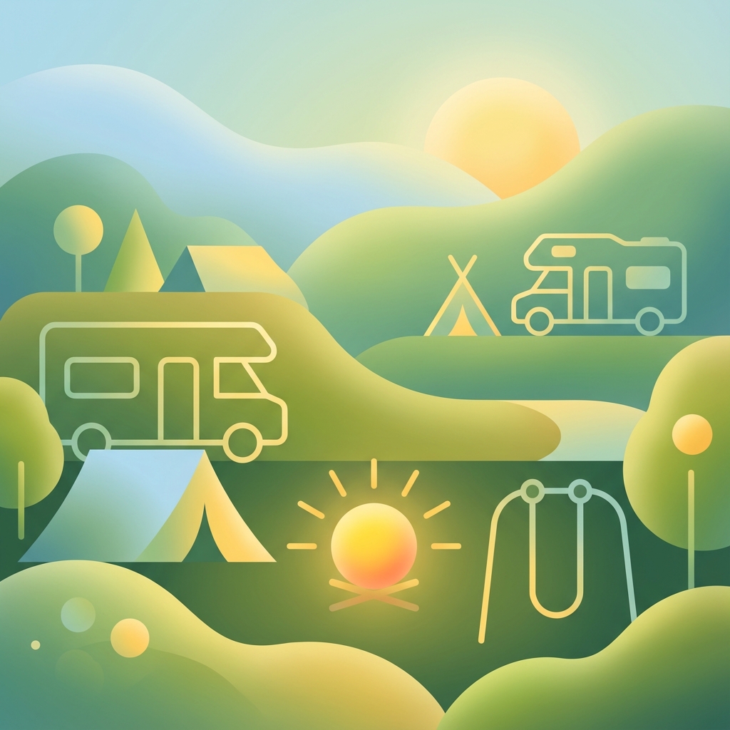 Abstract representation of a family-friendly RV campground